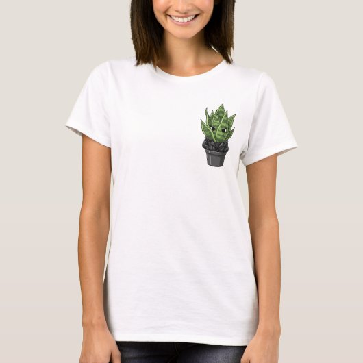 Grumpy Biker Snake Plant in Spiked Leather Jacket Tシャツ (正面)