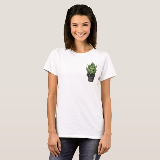 Grumpy Biker Snake Plant in Spiked Leather Jacket Tシャツ (正面フル)