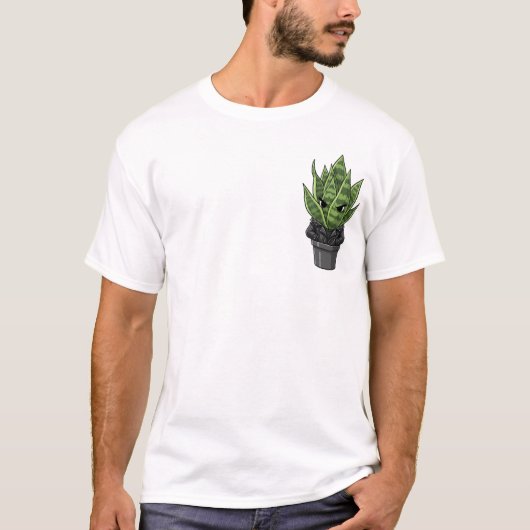 Grumpy Biker Snake Plant in Spiked Leather Jacket Tシャツ (正面)