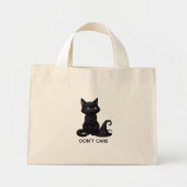 Grumpy Black Cat Custom Text Halloween Tote Bag ミニトートバッグ (正面)