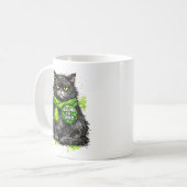 Grumpy Black Cat Kiss Me I'm Irish Funny St. Patri コーヒーマグカップ (正面左)