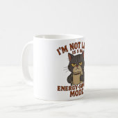 Grumpy Black Cat Mug – Energy-Saving Mode Quote コーヒーマグカップ (正面左)