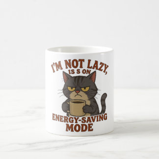 Grumpy Black Cat Mug – Energy-Saving Mode Quote コーヒーマグカップ