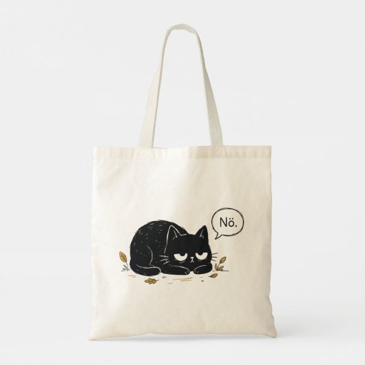 Grumpy Black Cat No Sleeping トートバッグ (裏面)