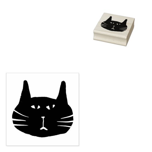 Grumpy black cat stamp ラバースタンプ (押印)