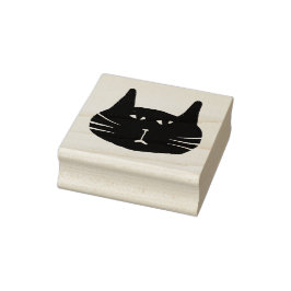 Grumpy black cat stamp ラバースタンプ