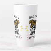 Grumpy Bulldog Cup, Dog Lover Gift Idea, Pet Humor カフェラテマグ (正面)