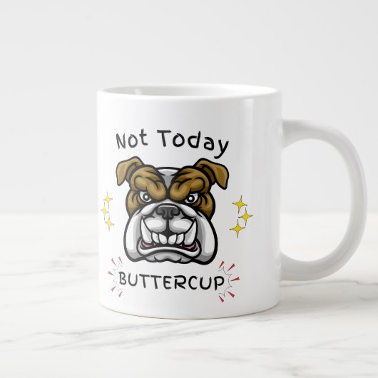 Grumpy Bulldog Cup, Dog Lover Gift Idea, Pet Humor ジャンボコーヒーマグカップ (右)