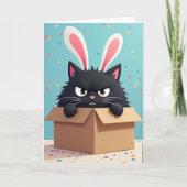 Grumpy Bunny Cat Birthday Card カード (正面)