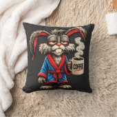 Grumpy Bunny Coffee Funny T-Shirt クッション (ブランケット)