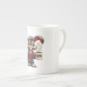 Grumpy Bunny Coffee Funny T-Shirt ボーンチャイナマグカップ (正面右)