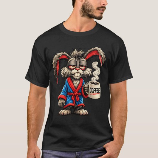 Grumpy Bunny Coffee Funny T-Shirt Tシャツ (正面)