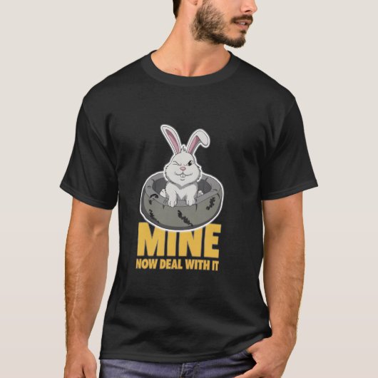 Grumpy Bunny MINE NOW DEAL WITH IT Pet Humor Funny Tシャツ (正面)