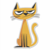 Grumpy Cartoon Cat Sticker シール (正面)