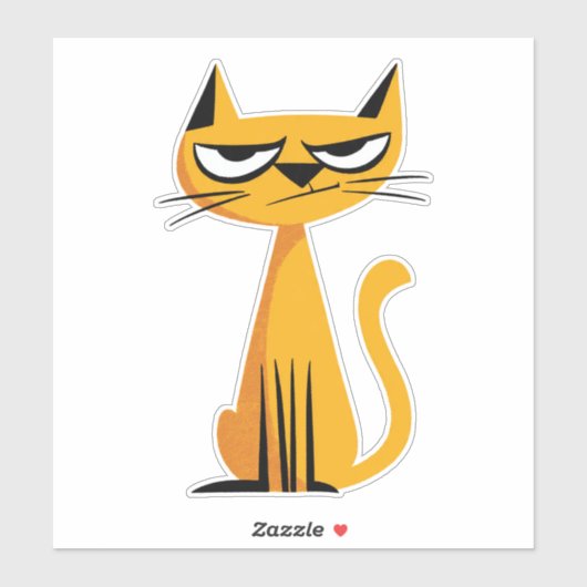 Grumpy Cartoon Cat Sticker シール (シート)