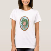 Grumpy Cartoon Medusa Looking in Oval Mirror Tシャツ (正面)