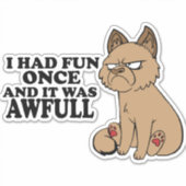 Grumpy Cat -ミームおもしろいCat -おもしろい シール (正面)