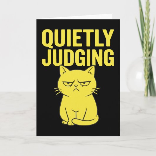 Grumpy Cat Attitude – Quietly Judging Funny Cat カード (正面)