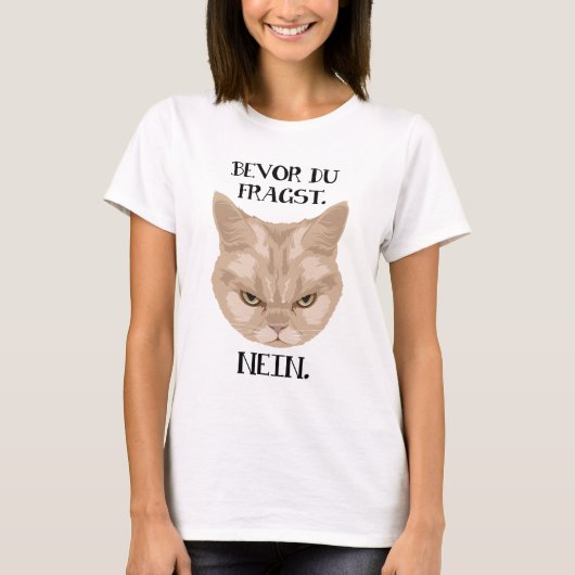 Grumpy Cat - Bevor du fragst_Nein - P Tシャツ (正面)