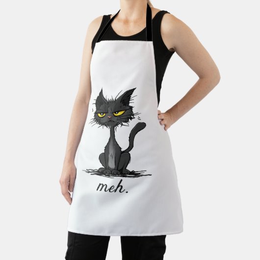 GRUMPY CAT - Funny Meh Cat - Crazy Cat Lady Gift エプロン (インサイチュ)