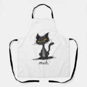 GRUMPY CAT - Funny Meh Cat - Crazy Cat Lady Gift エプロン (正面)