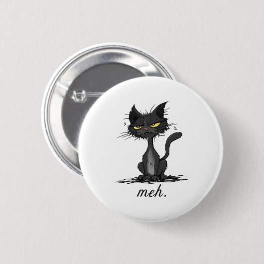 GRUMPY CAT - Funny Meh Cat - Crazy Cat Lady Gift 缶バッジ (正面&裏面)