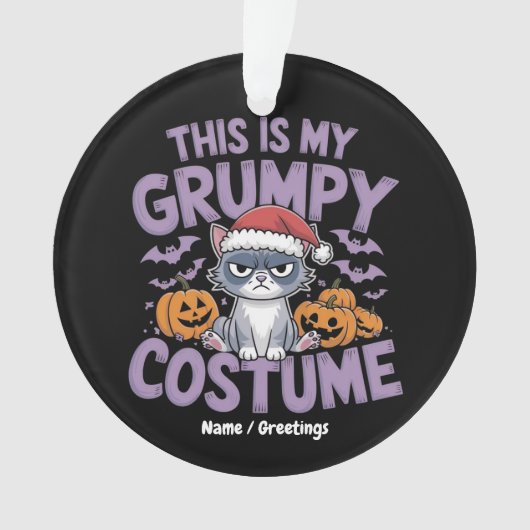 Grumpy Cat Halloween Costume Funny Holiday Animal  オーナメント (正面)