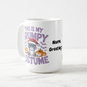 Grumpy Cat Halloween Costume Funny Holiday Animal コーヒーマグカップ (正面左)