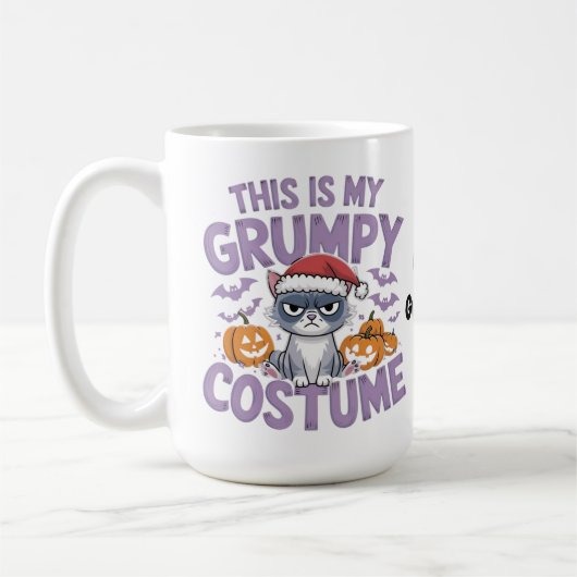 Grumpy Cat Halloween Costume Funny Holiday Animal コーヒーマグカップ (左)