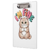 Grumpy Cat "I'm Fine" Funny Cartoon Shirt クリップボード (左)