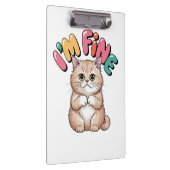 Grumpy Cat "I'm Fine" Funny Cartoon Shirt クリップボード (右)