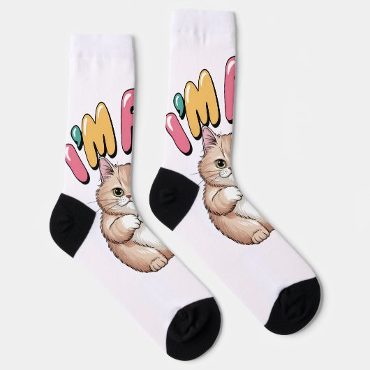 Grumpy Cat "I'm Fine" Funny Cartoon Shirt ソックス (右)