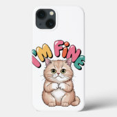Grumpy Cat "I'm Fine" Funny Cartoon Shirt Case-Mate iPhoneケース (裏面)