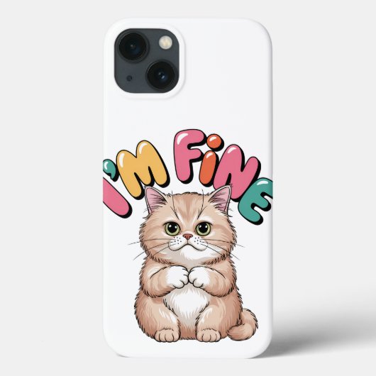 Grumpy Cat "I'm Fine" Funny Cartoon Shirt Case-Mate iPhoneケース (裏面)