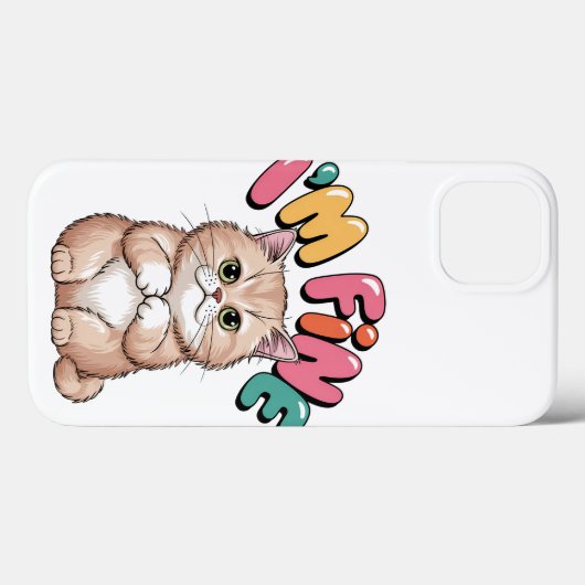 Grumpy Cat "I'm Fine" Funny Cartoon Shirt Case-Mate iPhoneケース (裏面 (横))