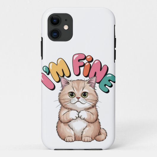 Grumpy Cat "I'm Fine" Funny Cartoon Shirt Case-Mate iPhoneケース (裏面)