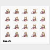 Grumpy Cat Knitting Funny Cartoon Sticker スクエアシール (シート)