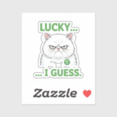 Grumpy Cat Lucky I Guess Funny Sarcastic Sticker シール (シート)