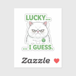 Grumpy Cat Lucky I Guess Funny Sarcastic Sticker シール