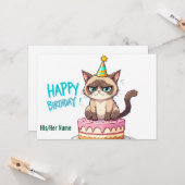 Grumpy Cat on Cake カード (正面/裏面インサイチュ)