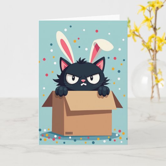 Grumpy Cat Party Time Card カード (黄色い花)