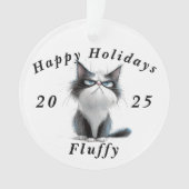 Grumpy Cat sarcastic Happy holidays Christmas オーナメント (正面)