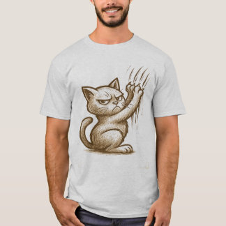 Grumpy Cat Scratch Attack – Expressive Feline Art Tシャツ