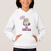 Grumpy Cat "YAY! I'm Unique" Funny Kids Pullover (正面)