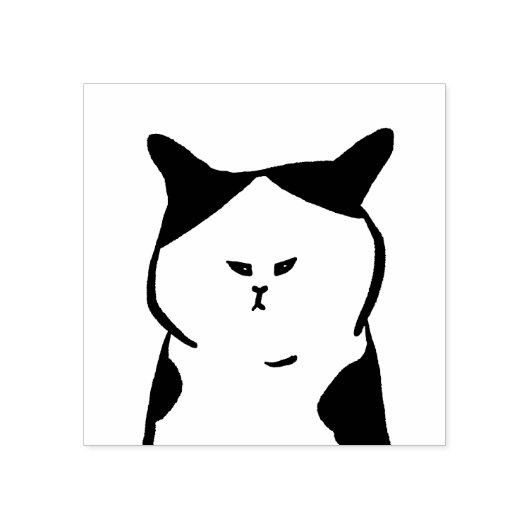 Grumpy centerpart cat stamp ラバースタンプ (インプリント)