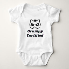 「Grumpy Certified」猫おもしろいミームデザイン ベビーボディスーツ