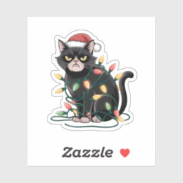 Grumpy Christmas Cat シール
