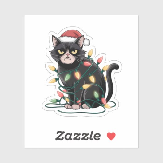 Grumpy Christmas Cat シール (シート)
