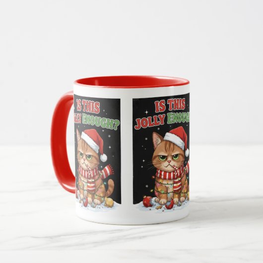 Grumpy Christmas Cat マグカップ (正面左)