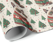 Grumpy Christmas Cat in Ugly Sweater ラッピングペーパー (ロールコーナー)